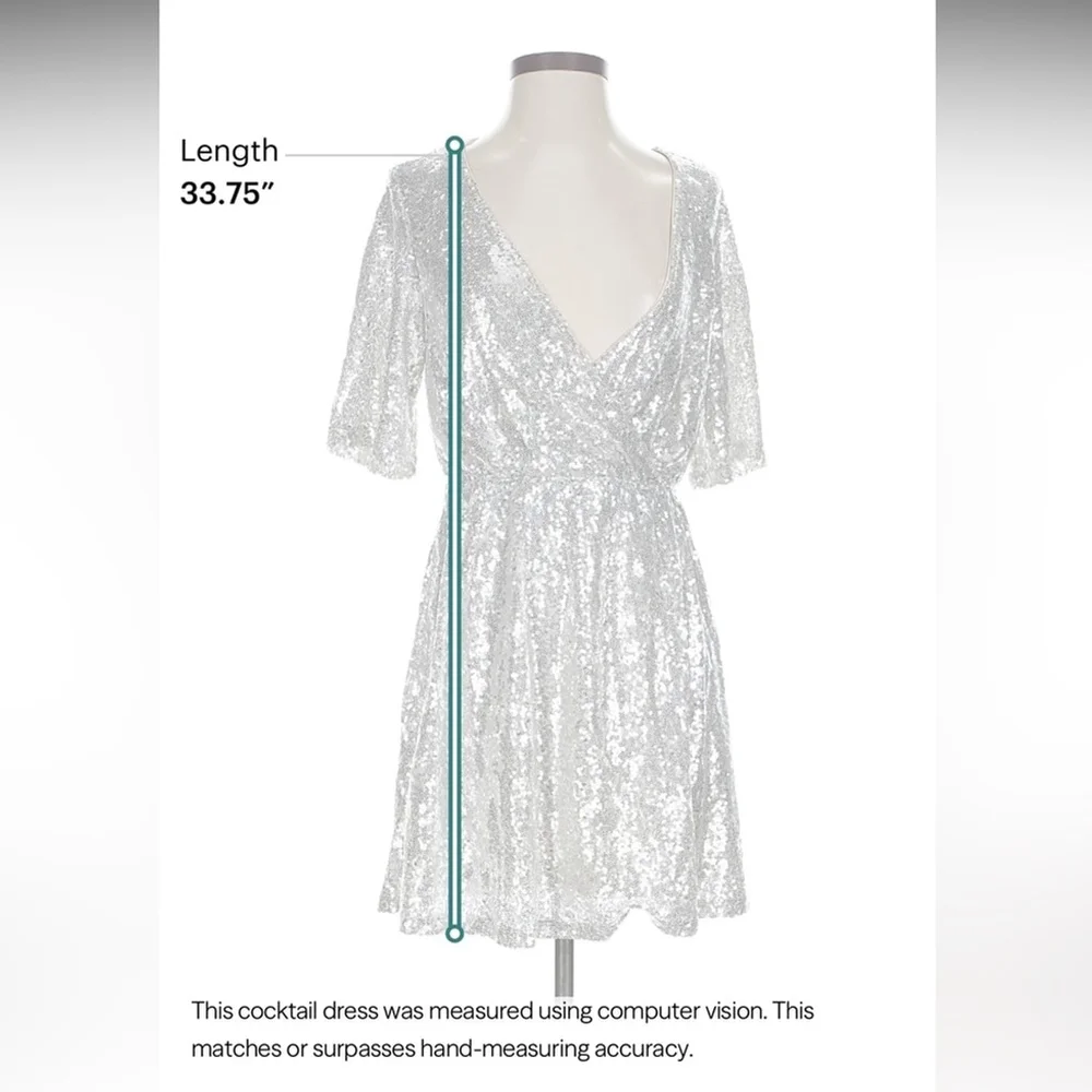 VERO MODA SILVER SEQUIN DRESS - Picture 4 of 9